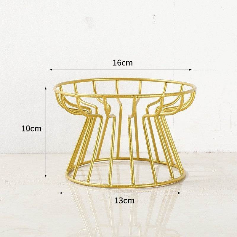 Pet Ceramic Bowl Gold Iron Frame
