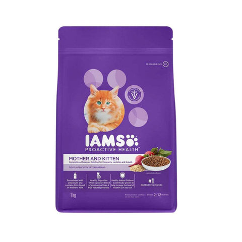 1kg IAMS Adult Cat Dry Food MotherBbyDogTrvelpck
