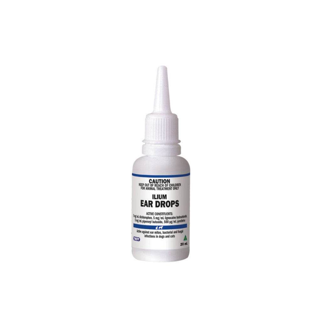 Ilium Ear Drops 20ml for Cats & Dogs – Treat Ear Mites, Bacteria, Fungal Ear Drops 20ml