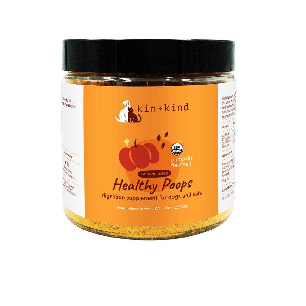 Kin+Kind Organic Supplement for Dogs & Cats Healthy Poops 8oz