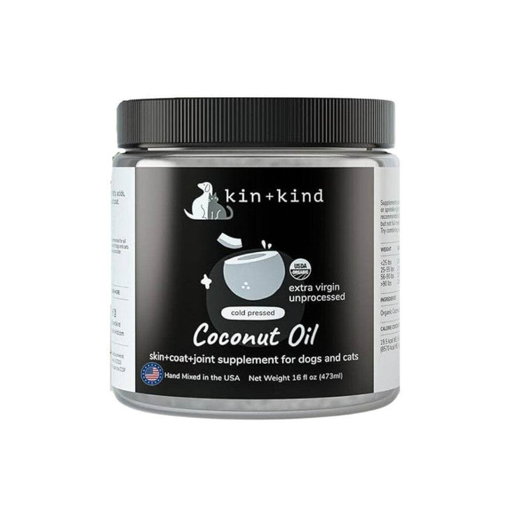 Kin+Kind Organic Supplement for Dogs & Cats Coconut Oil 16oz
