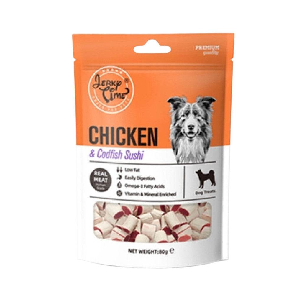 80g Jerky Time Dog Treats Chick Codfish Sushi