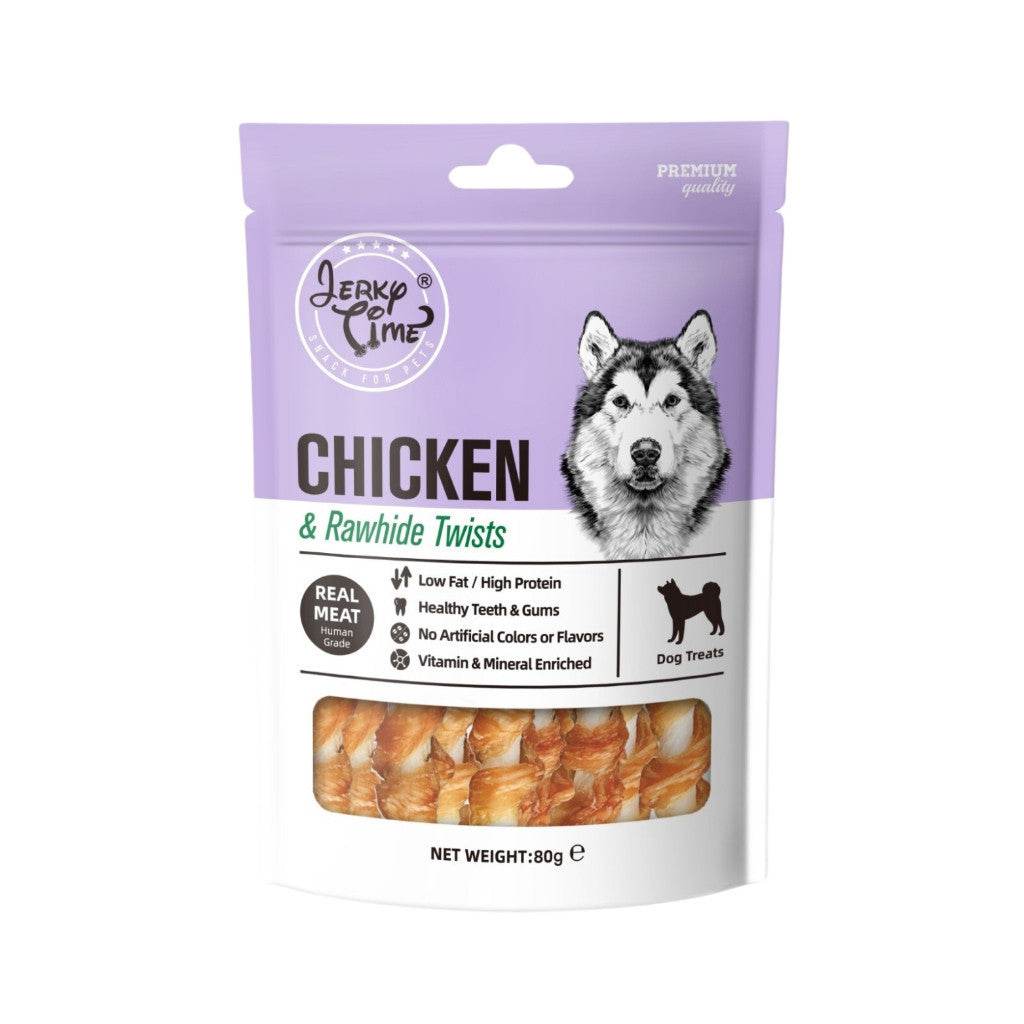 80g Jerky Time Dog Treats Chicken RawhideTwist