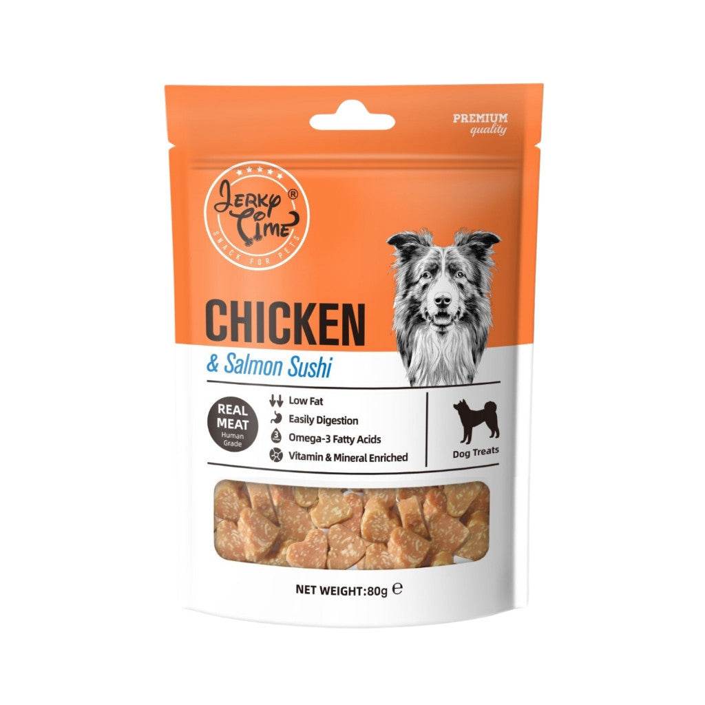 80g Jerky Time Dog Treats Chicken Salmon Sushi