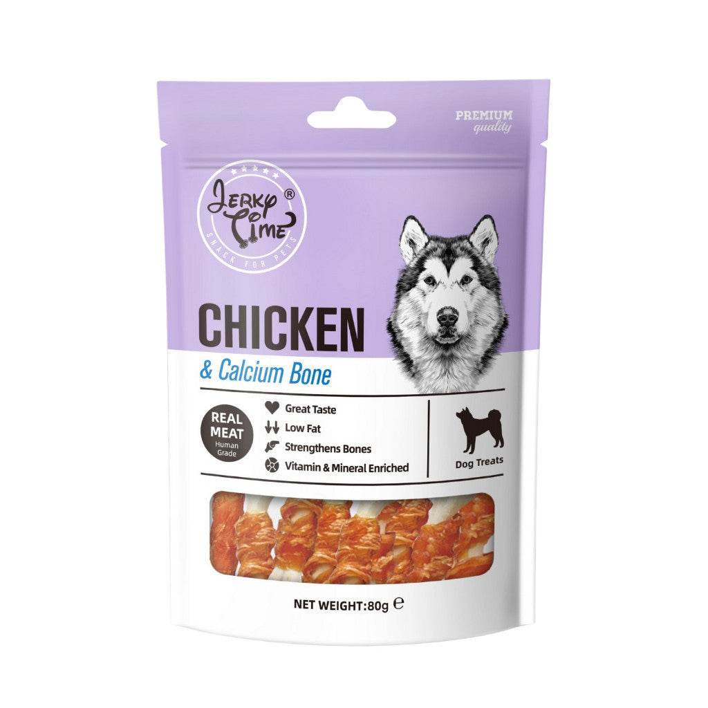 80g Jerky Time Dog Treats Chicken Calcium Bone