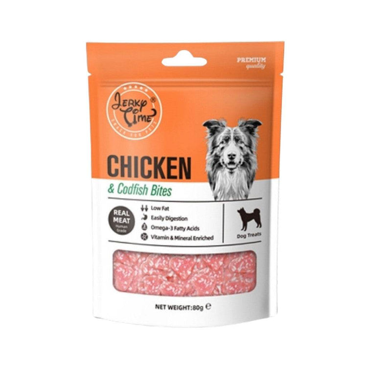 80g Jerky Time Dog Treats Chicken Cod Heart