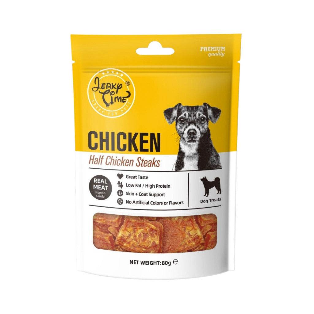 80g Jerky Time Dog Treats Half Chicken Steaks