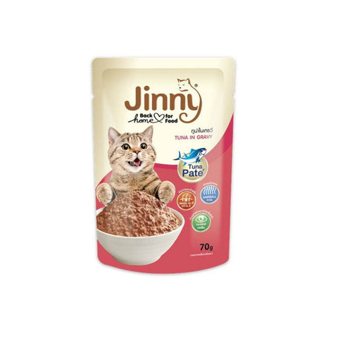 70g Jinny Cat Food Tuna Topping Salmon in Gravy – Omega-3 Rich Tuna Salmon
