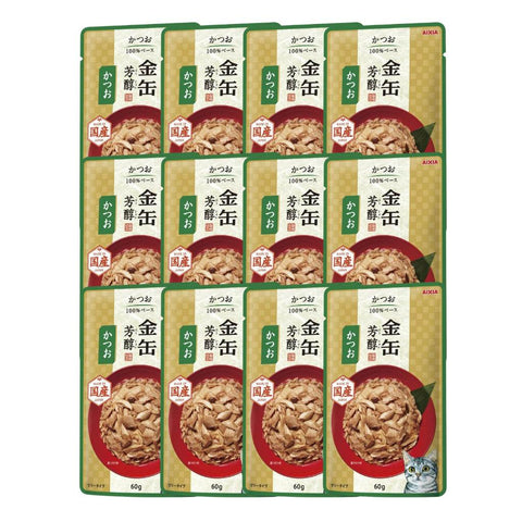 [Bundle of 12] Aixia Kin Can Rich Pouch Cat Food 60g – Tuna & Chicken GHP1 Tuna