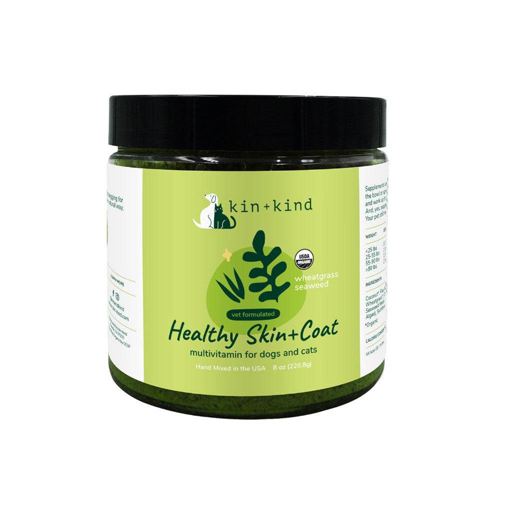 Kin+Kind Organic Supplement for Dogs & Cats Skin + Coat 8oz