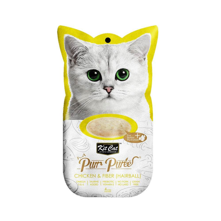 Kit Cat Purr Puree Cat Treats 4s/5s x 15g Chicken & Fiber