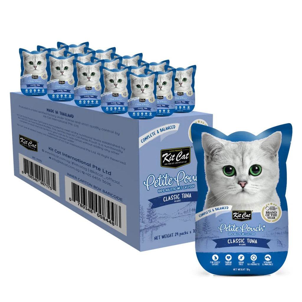 70g Bundle of 24 Kit Cat Petite Pouch Classic Tuna