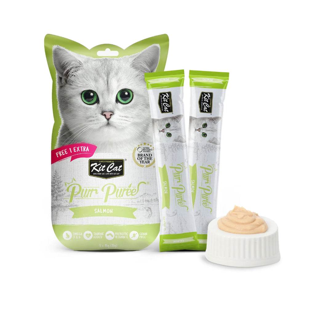 Kit Cat Purr Puree Cat Treats 4s/5s x 15g Salmon