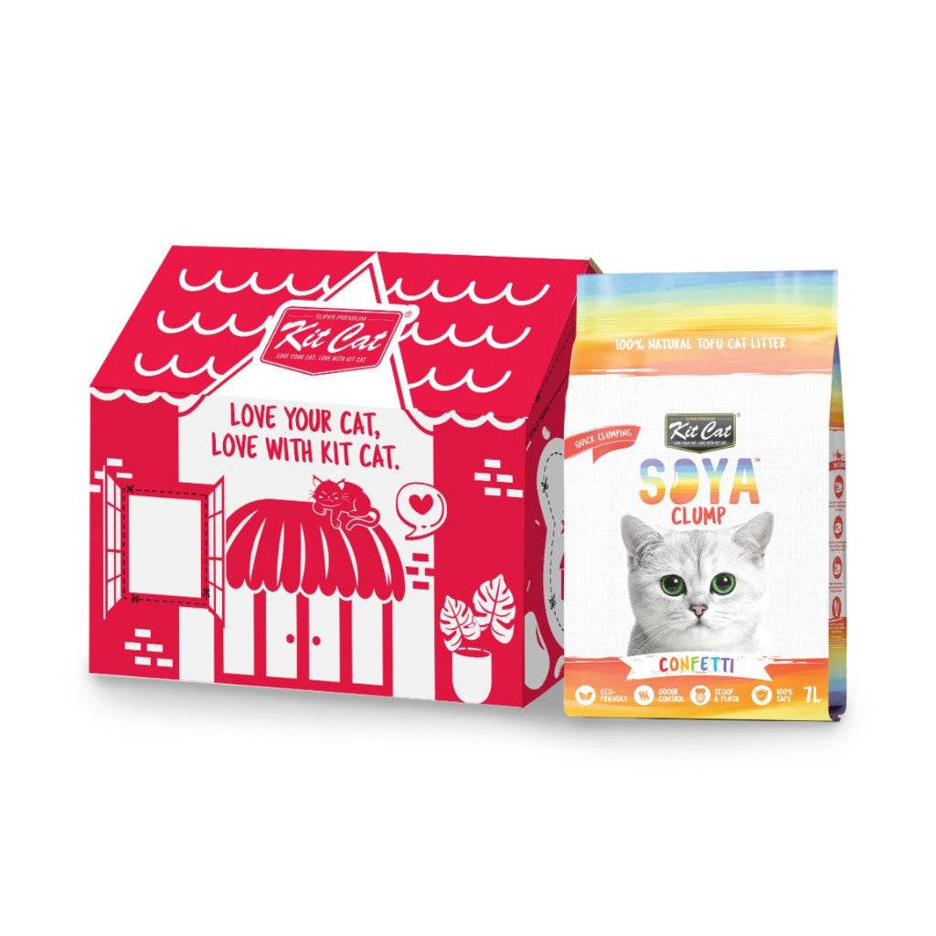 Bundle of 6 Kit Cat Soybean Clumping Litter 7L Confetti