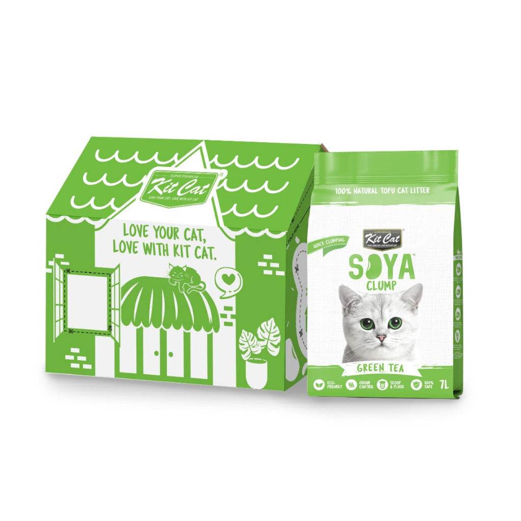 Bundle of 6 Kit Cat Soybean Clumping Litter 7L Green Tea