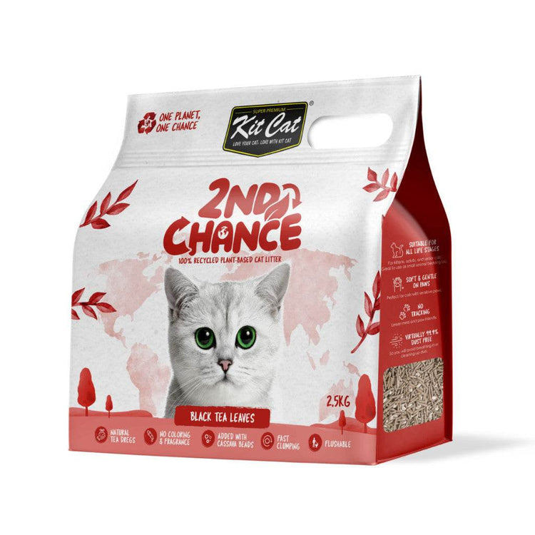 2.5kg Kit Cat 2nd Chance Plant-Based Cat Litter Black Tea Leaves