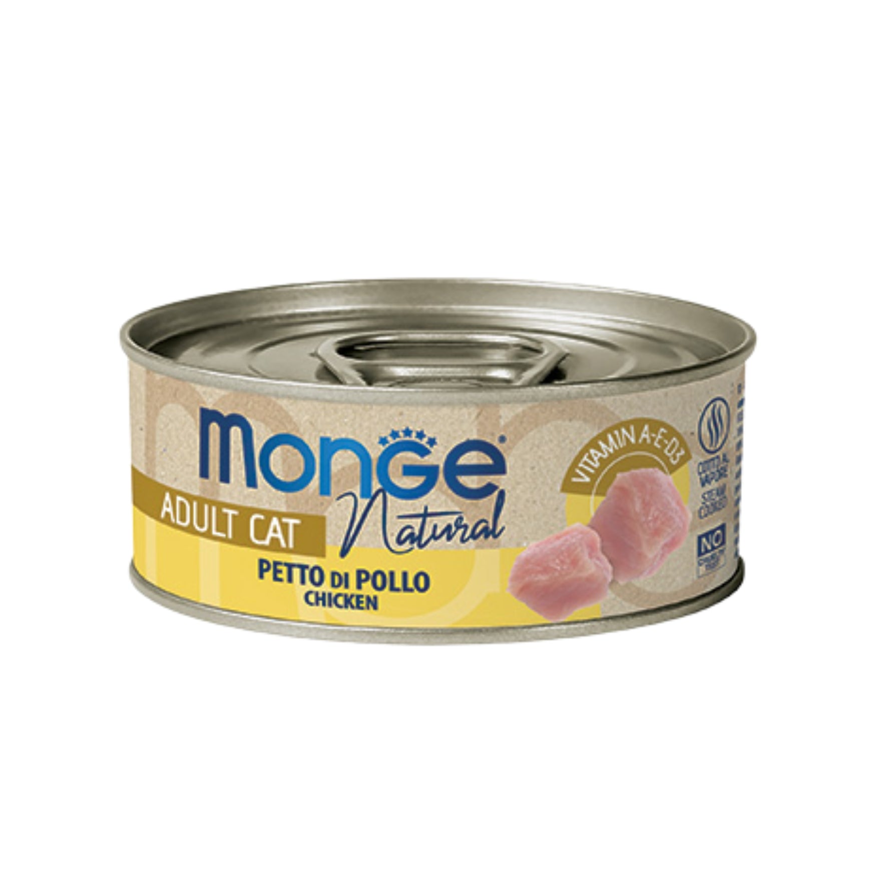 Monge Cat Wet Canned Food 80g – Natural Delicate Jelly Formula, Complete & Balanced Meal Chicken Breast