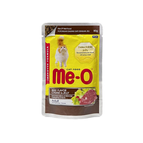 80g Me-O Cat Wet Food In Pouch Beef Chunk Jelly