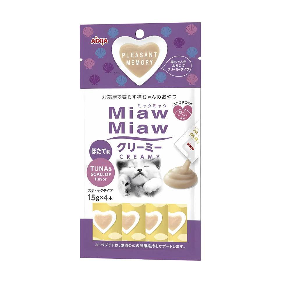 15g Aixia Miaw Miaw Creamy Purée Cat Treats MMCM2 Tuna&Scallop