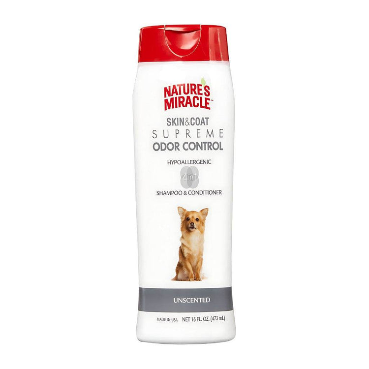 Nature's Miracle 4-in-1 Dog Shampoo – Odor Control & Shed Relief Hypoallergenic