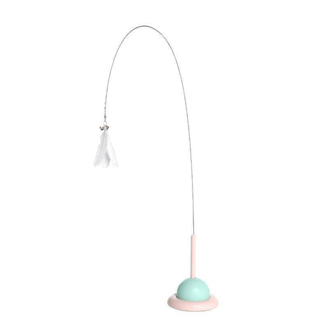 Interactive & Engaging Play Suction Feather Cat Toy Blue
