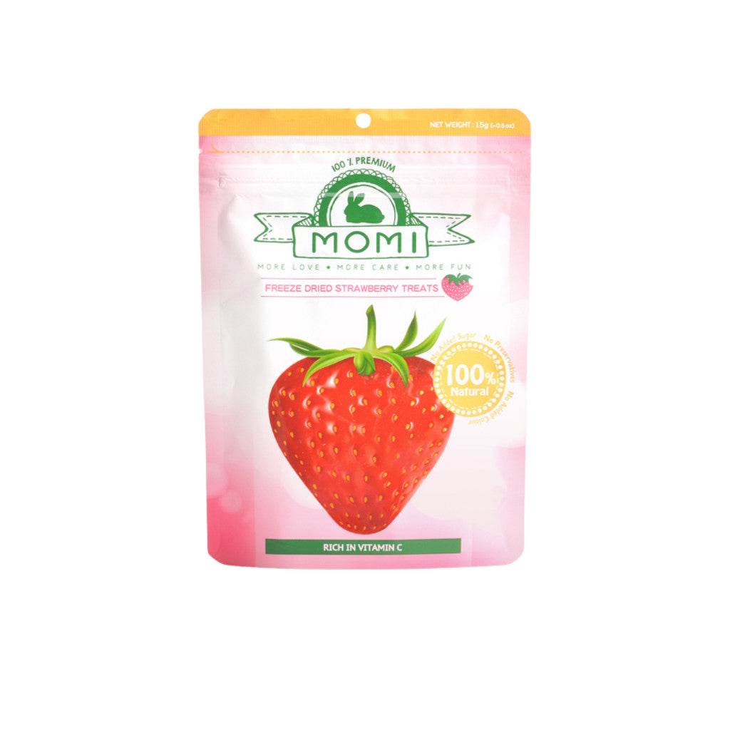 Momi Freeze Dried Fruit Treats 15g – Healthy Snacks for Pets Strawberry 15g