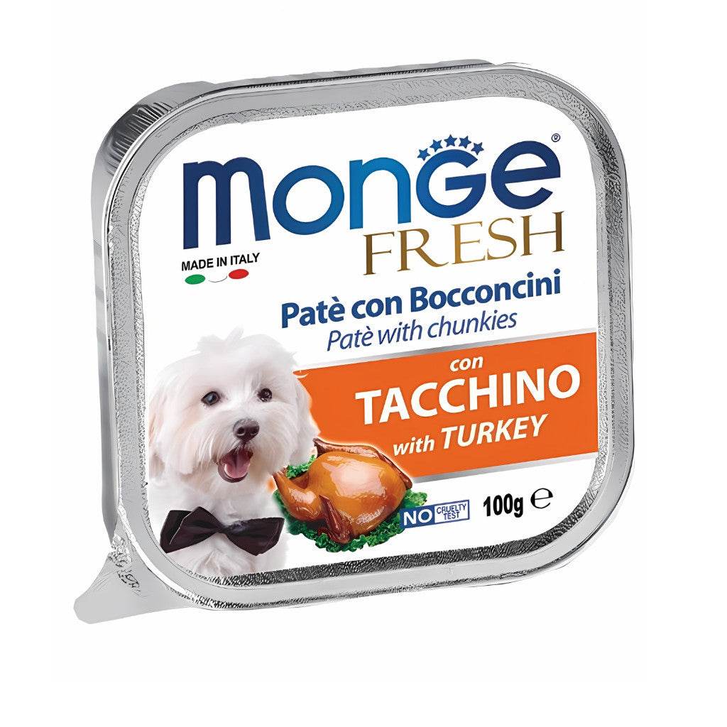 Monge Fresh Pate & Chunkies 100g – Premium Wet Dog Food Turkey