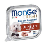 Monge Fresh Pate & Chunkies 100g – Premium Wet Dog Food Lamb