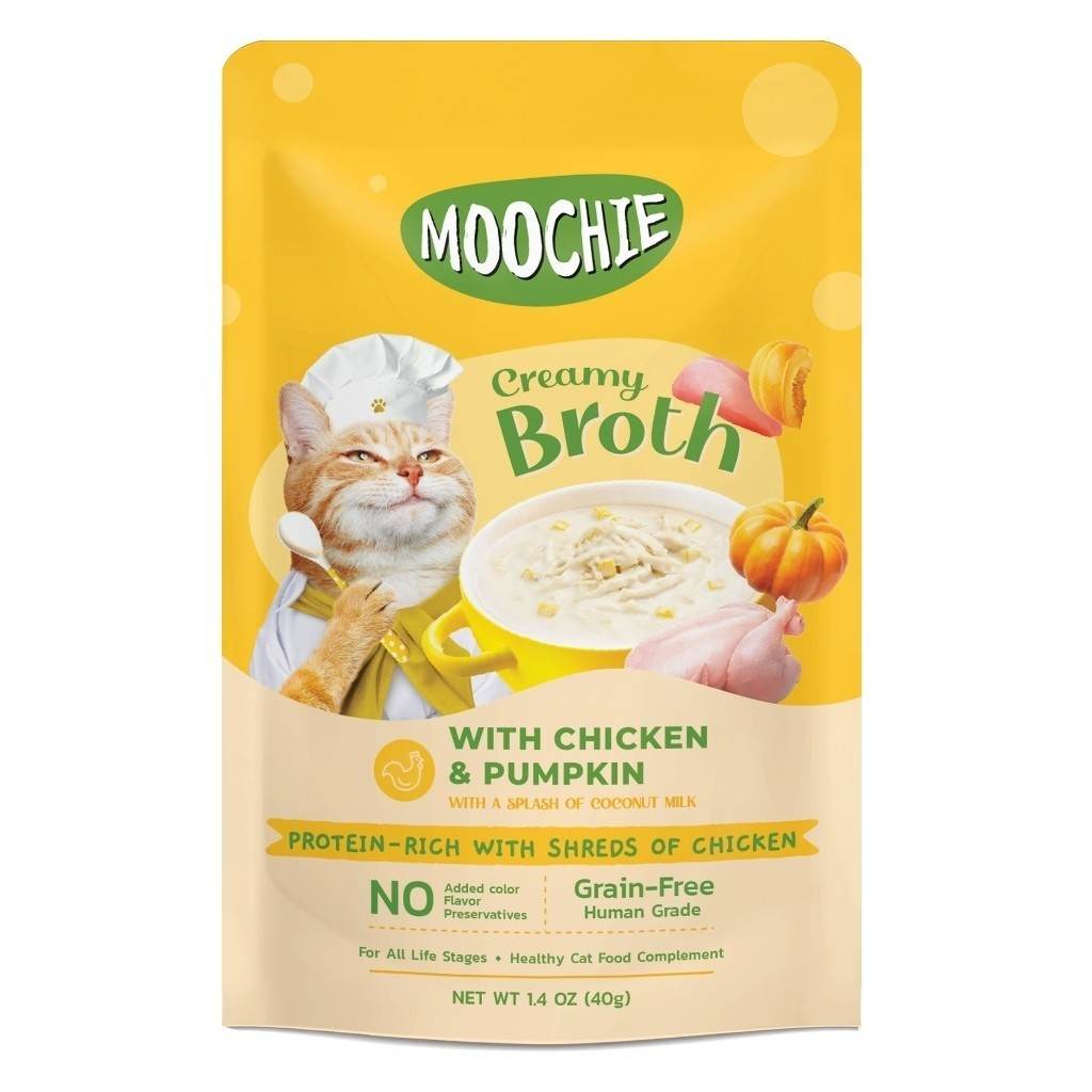 Moochie Cat Creamy Broths 40g Pouch Chicken & Pumpkin