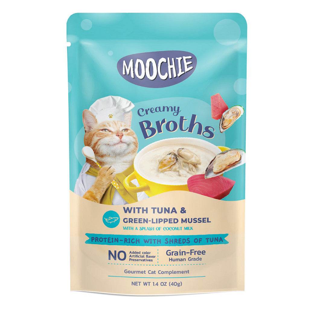 Moochie Cat Creamy Broths 40g Pouch Tuna & Mussel