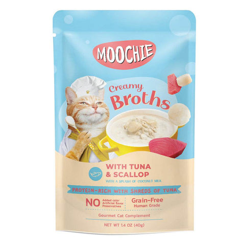 Moochie Cat Creamy Broths 40g Pouch Salmon & Katsuobushi