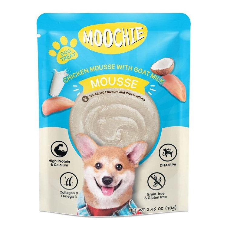 70g Moochie Superfood Selection Dog Mousse Treats Chicken w Goat Milk