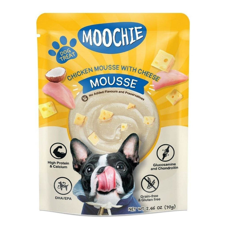 70g Moochie Superfood Selection Dog Mousse Treats Chicken w Cheese