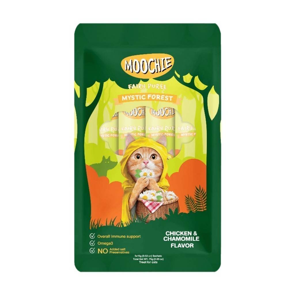 Moochie Cat Fairy Purée Cat Treats Chicken Chamomile