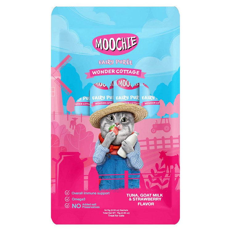 Moochie Cat Fairy Purée Cat Treats Tuna Goat Milk Straw