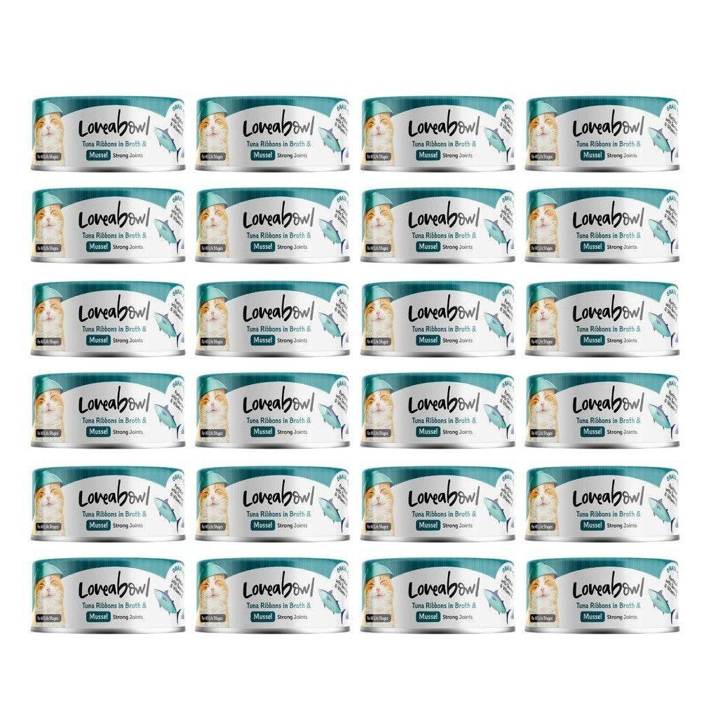 [24-Pack] Loveabowl Chicken & Tuna Wet Cat Food 70g - Grain-Free Tuna Mussel