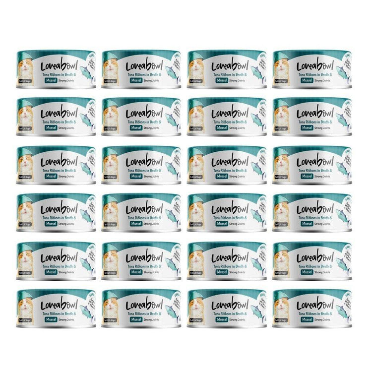 [24-Pack] Loveabowl Chicken & Tuna Wet Cat Food 70g - Grain-Free Tuna Mussel