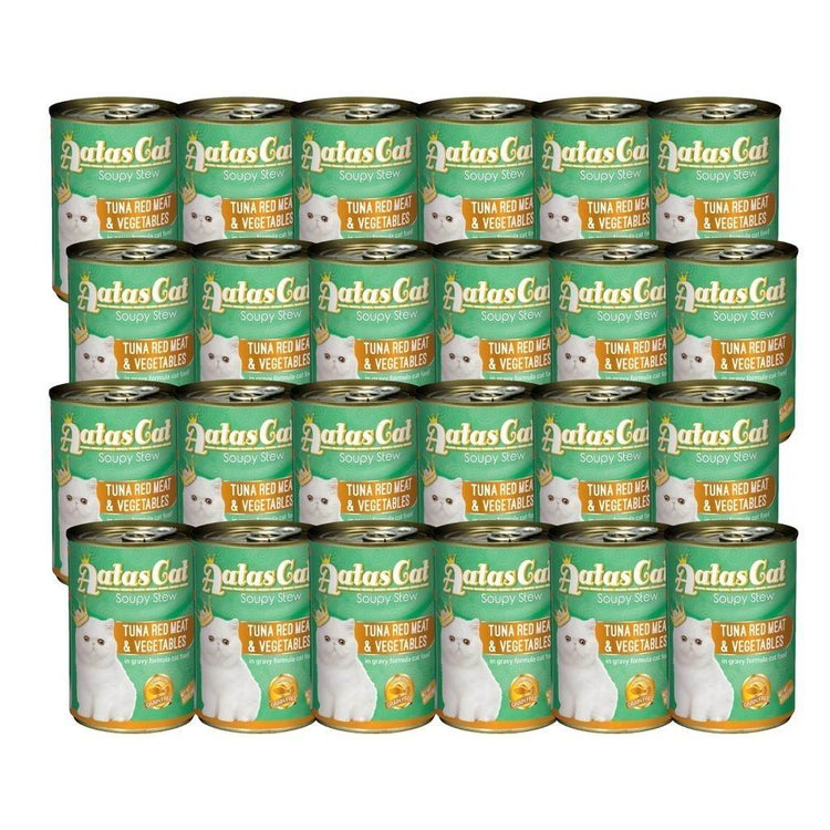 [Bundle of 24] Aatas Cat Soupy Stew Tuna Red Meat in Gravy 400g S: TRM Vegetable