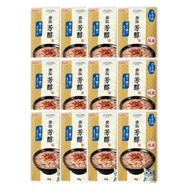 [Bundle of 12] Aixia Kin Can Rich Pouch Cat Food 60g – Tuna &amp; Chicken GHP11 TunaDriedSkipJ