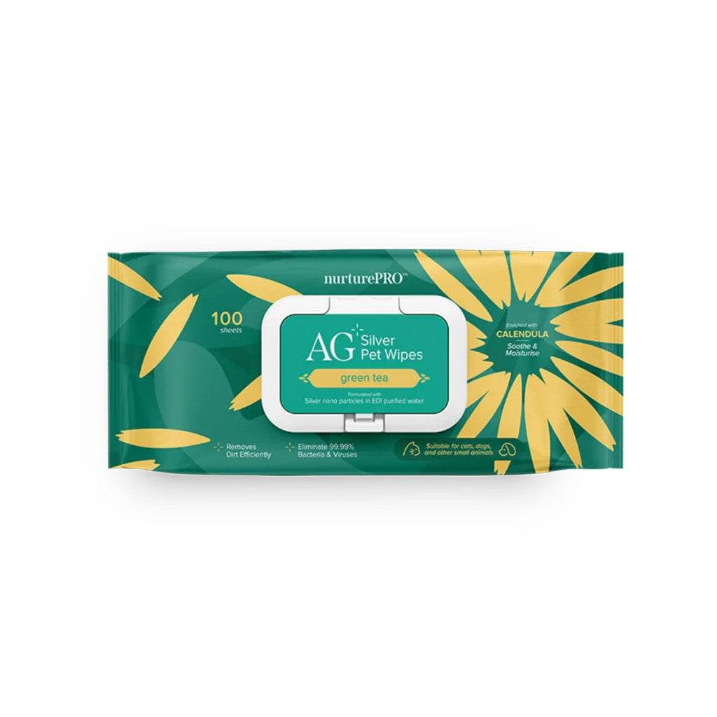 NurturePRO AG+ Pet Wipes 100pcs – Antibacterial & Soft Green Tea