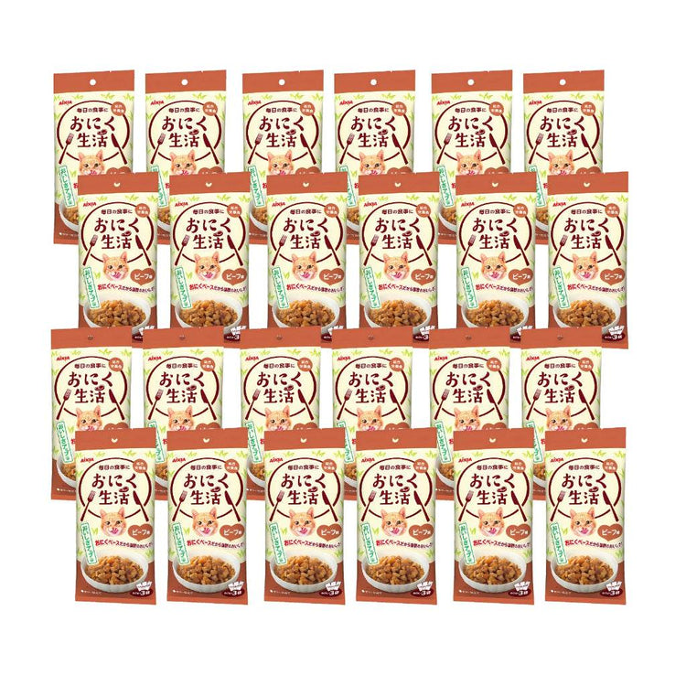 Bundle of 24 Aixia Fish & Meat Life Wet Cat Food ON1 ML Beef