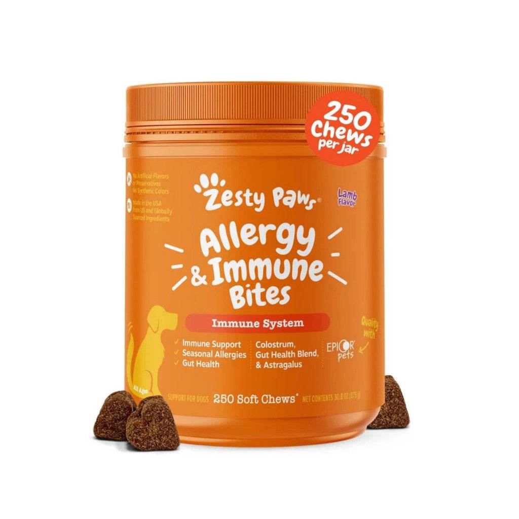 Zesty Paws Supplement Dog Soft Chews Allergy Immune Lamb