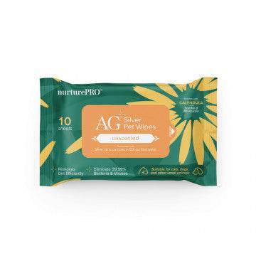 NurturePRO AG+ Silver Pet Wipes 10 Sheets Unscented