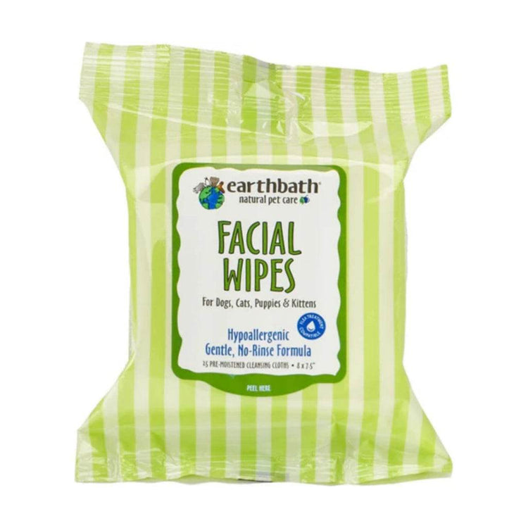 Earthbath Pet Wipes - Grooming, Eye, Ear, Tooth & Gum, Facial Wipes Facial Wipes 25s