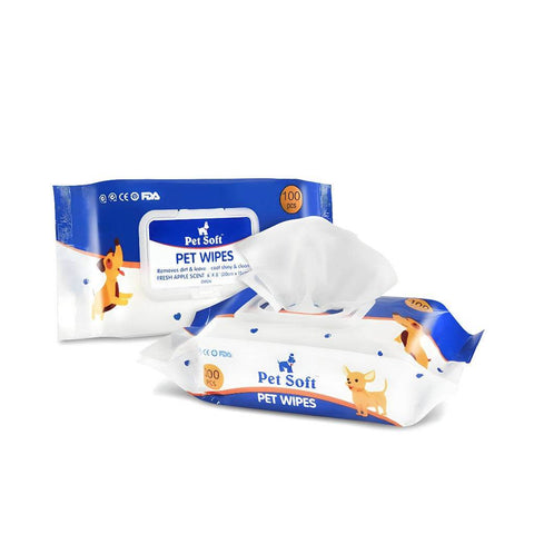 Pet Soft Hypoallergenic Wipes for Dogs & Cats 100pcs