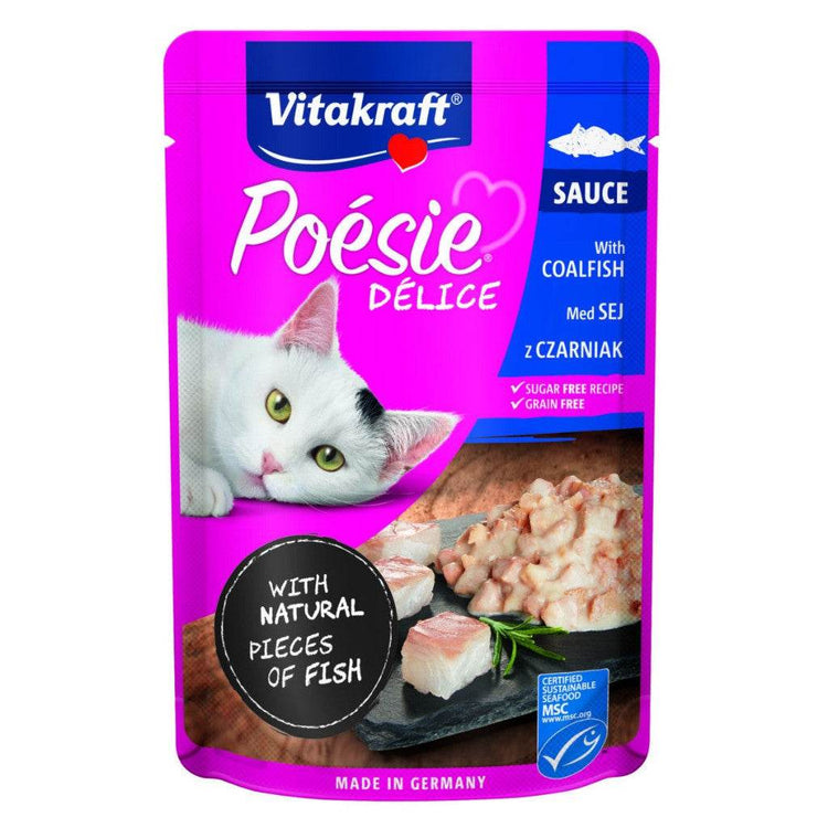 85g Vitakraft Poesie Delice Pouch Coalfish | Sauce