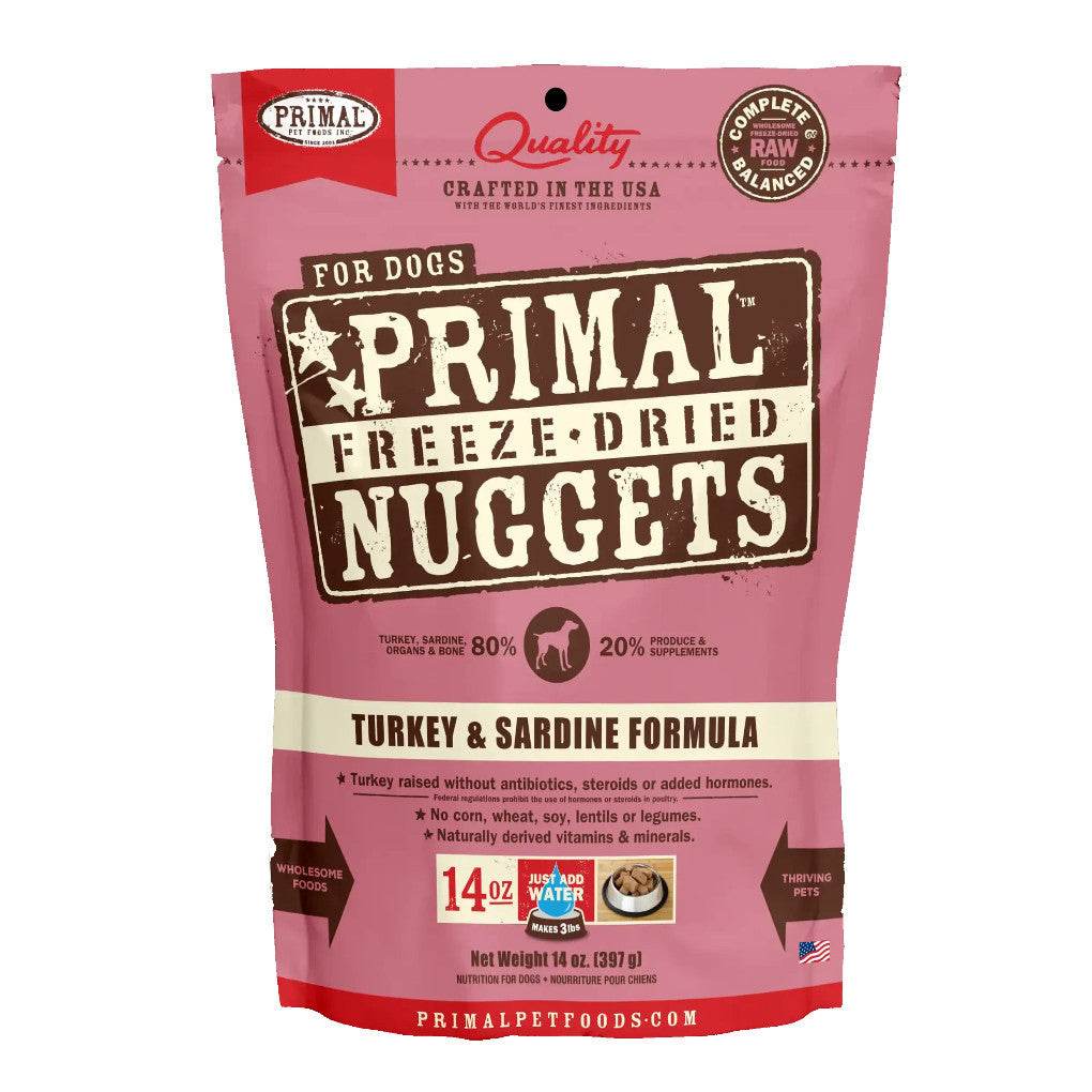 397g PRIMAL Freeze Dried Nuggets Dog Food Turkey & Sardine