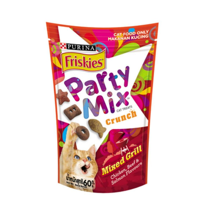 60g Friskies Party Mix Chicken Grilled Crunch Cat Food MixGrilledCrunch 60g