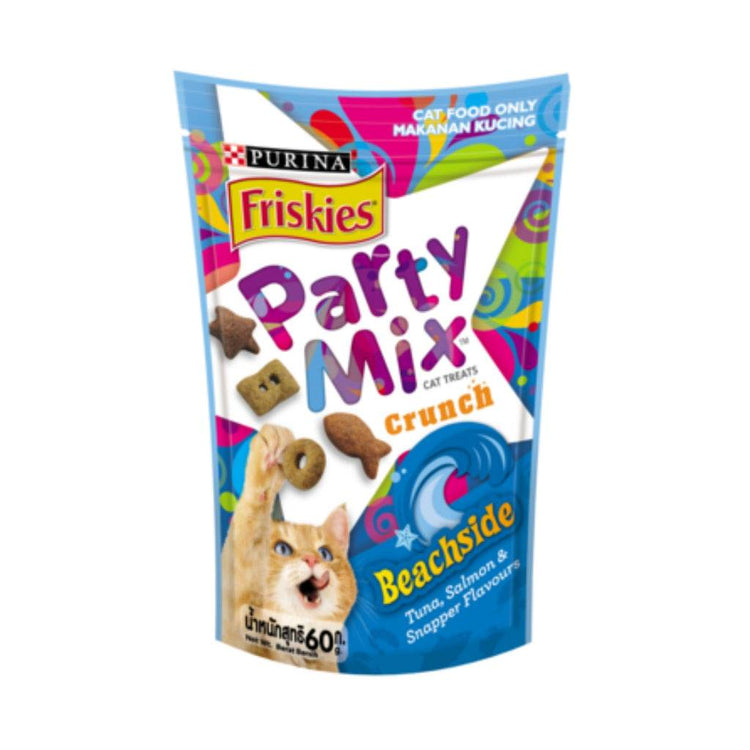 60g Friskies Party Mix Chicken Grilled Crunch Cat Food Beachside Crunch 60g