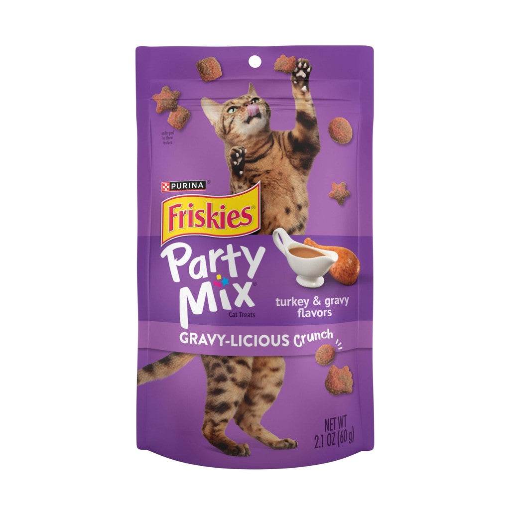 60g Friskies Party Mix Chicken Grilled Crunch Cat Food Gravylicious Turkey